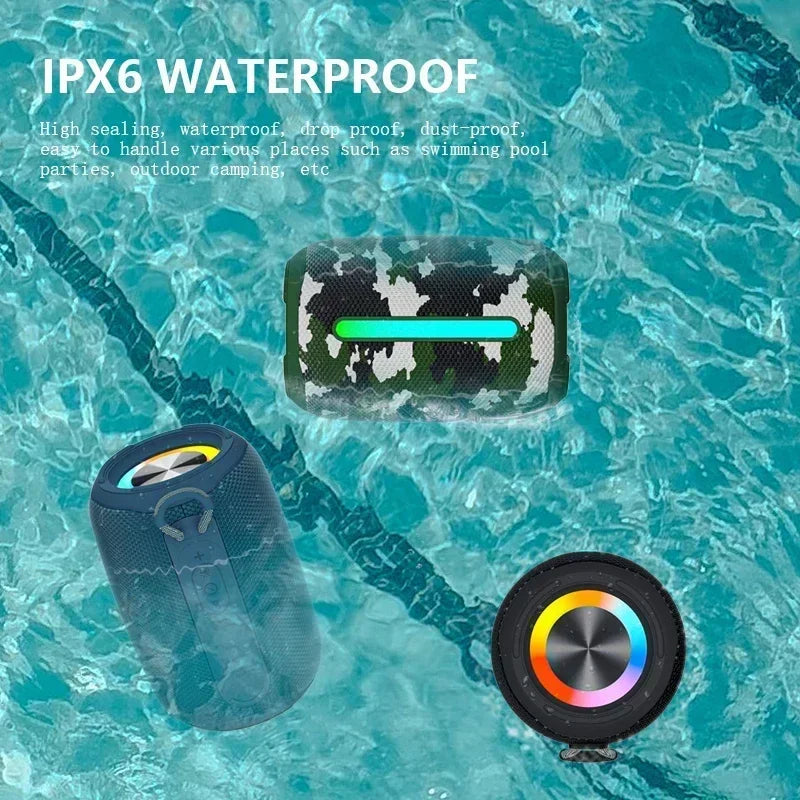 Super Powerful Wireless 5.3 Bluetooth Speaker RGB Light Caixa De Som Enhanced Bass IPX6 Waterproof Subwoofer 3D Stereo Sound Box Lootquake LLC