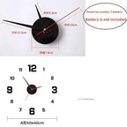 New 3D Acrylic Mirror Wall Clock Sticker for 40CM Fashion DIY Quartz Clocks Watch Home Decoration Living Room Stickers Lootquake LLC