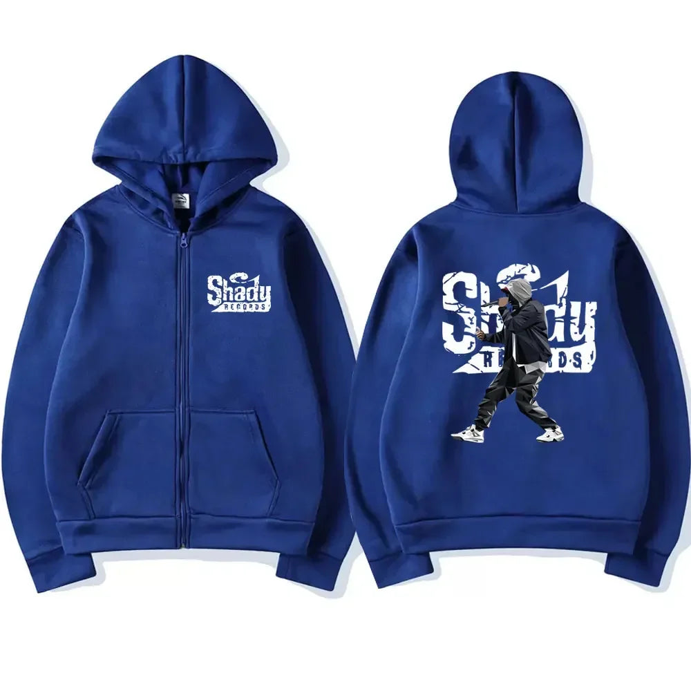 Rapper Eminem Slim Shady Music Rap Fashion Zip Up Hoodie Hip Hop Oversized Hooded Zipper Sweatshirt Casual Streetwear Coats Male Lootquake LLC