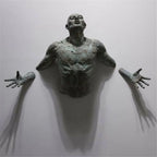 Imitation Copper Wall Decor Abstract Character Resin Rock Climbing Man Statue Sculpture Background Wall Art 3D Through Wall Lootquake LLC