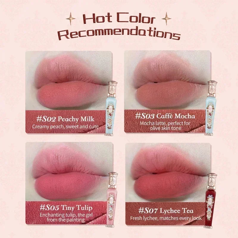 Flower Knows Strawberry Rococo Series Cloud Lip Cream Lip Gloss Long Lasting Velvet Lip Tint Lipstick for Women Cosmetic Lootquake LLC