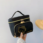 Sanrio Hello Kitty Handbag Cosmetic Bag Hot Selling Item New Product Kawaii Cartoon High-Capacity Outdoors Campus Adult Student Pi-Mart