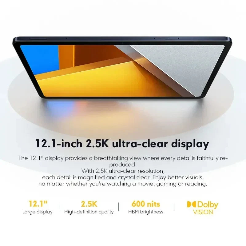 POCO Pad Global Version 12.1'' 120Hz 2.5K Display Snapdragon 7s Gen 2 Octa core Processor 33W 10000mAh Battery Quad speakers Lootquake LLC