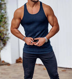 StriveFit Men's Stripe Gym Tank - Summer 2026 THRIXINE