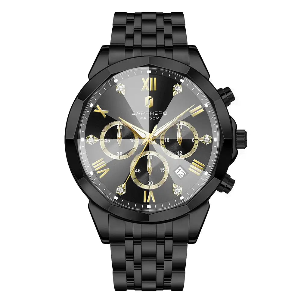 SAPPHERO Men Watch Diamond Mirror Luxury Waterproof Watch 2025 New Quartz Watch Diamond Dial Clock Gift Wristwatch Reloj Hombr