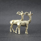 Statue Car Decoration Miniature Ornaments Retro Brass Goat Sculpture Office Desk Rich Cow Creative Small Gifts ﻿