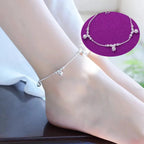 Silver color Stars Anklet Double Layer plated Charms Ankle Bracelet Jewellery Anklets For Women Foot Jewelry Love 2023 new hot Lootquake LLC