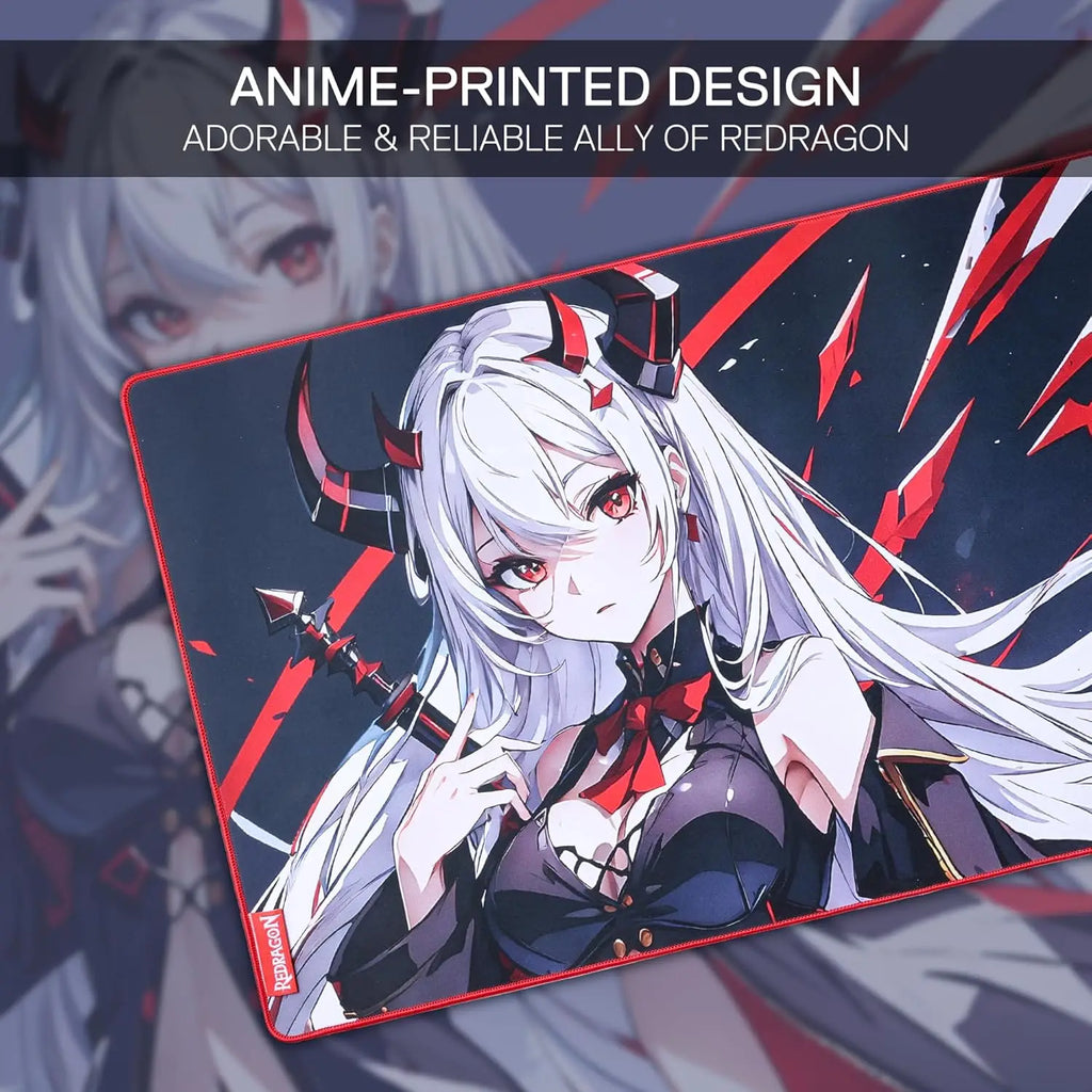 Redragon EISA P047 Anime Gaming Mouse Pad - Smooth Lycra Surface, Anti-Slip Rubber Base, Spill-Resistant, Durable 5mm Thick Lootquake LLC