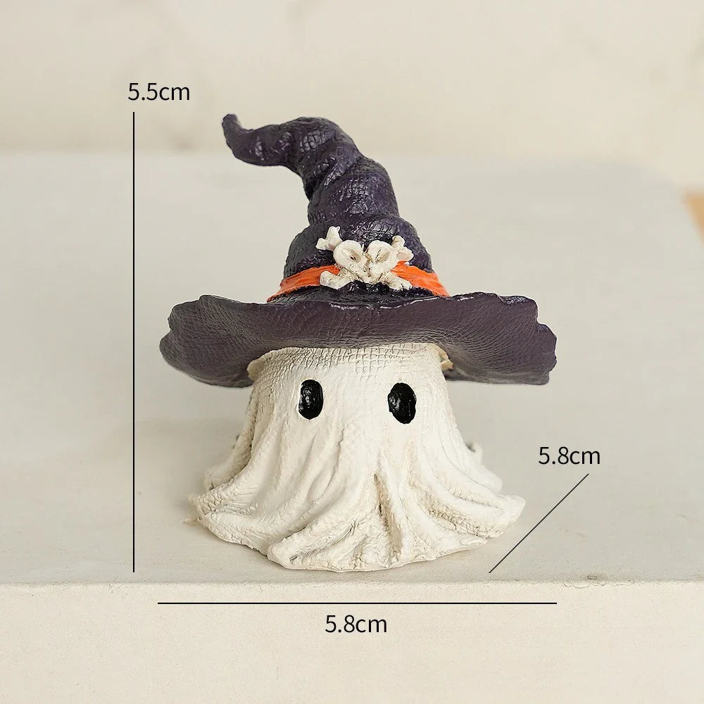1PC Halloween Horror Hat Ghost Resin Craft Home Decor Scary Ornament Decoration Party Gift Spooky Collectible Art Fairy Garden Lootquake LLC