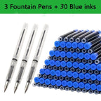 33 Pcs Kawaii Fountain Pen Replaceable Ink Set Black/Blue/Red ink EF 0.38mm School Pens Office Supplies Stationery for Writing Lootquake LLC