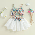 Toddler Girl Boho Chic Sleeveless Top and Denim Skirt Set with Embroidered Details and Matching Belt - 3 Piece Outfit Lootquake LLC