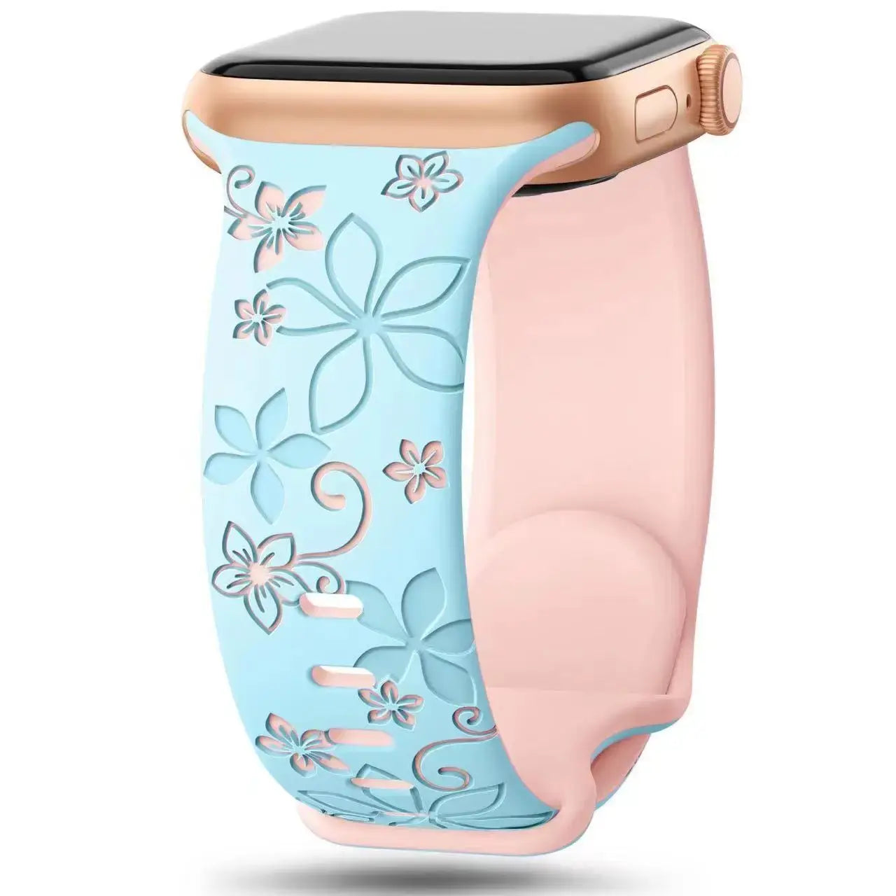 Apple Watch Silicone Band - Durable Floral Design Strap - SJB-DIAMOND ELITES