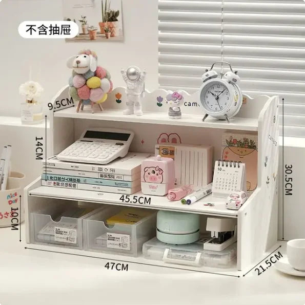 INS Stationery Desk Organizer Stackable Desktop Storage Box Clear Plastic Office Supplies Jewelry Storage Case for Books Sundry Lootquake LLC