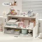 INS Stationery Desk Organizer Stackable Desktop Storage Box Clear Plastic Office Supplies Jewelry Storage Case for Books Sundry Lootquake LLC