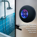 Waterproof Bluetooth Speaker with Colorful LED Lights, Strong Suction Cup & Phone Holder, Portable Mini Speaker for Outdoor/Show Lootquake LLC