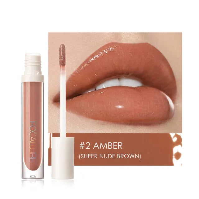 FOCALLURE PLUMPMAX Nourise Lip Glow Dewy Glossy Lip Care High Shine Not Sticky Refreshing Shimmer Lip Gloss Lips Makeup