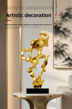Abstract Art Sculpture Electroplating Transparent Resin Craft Model Modern Home Decor LivingRoom Office Desktop Statue Ornaments Lootquake LLC
