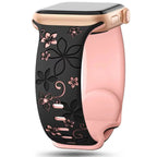 Apple Watch Silicone Band - Durable Floral Design Strap - SJB-DIAMOND ELITES