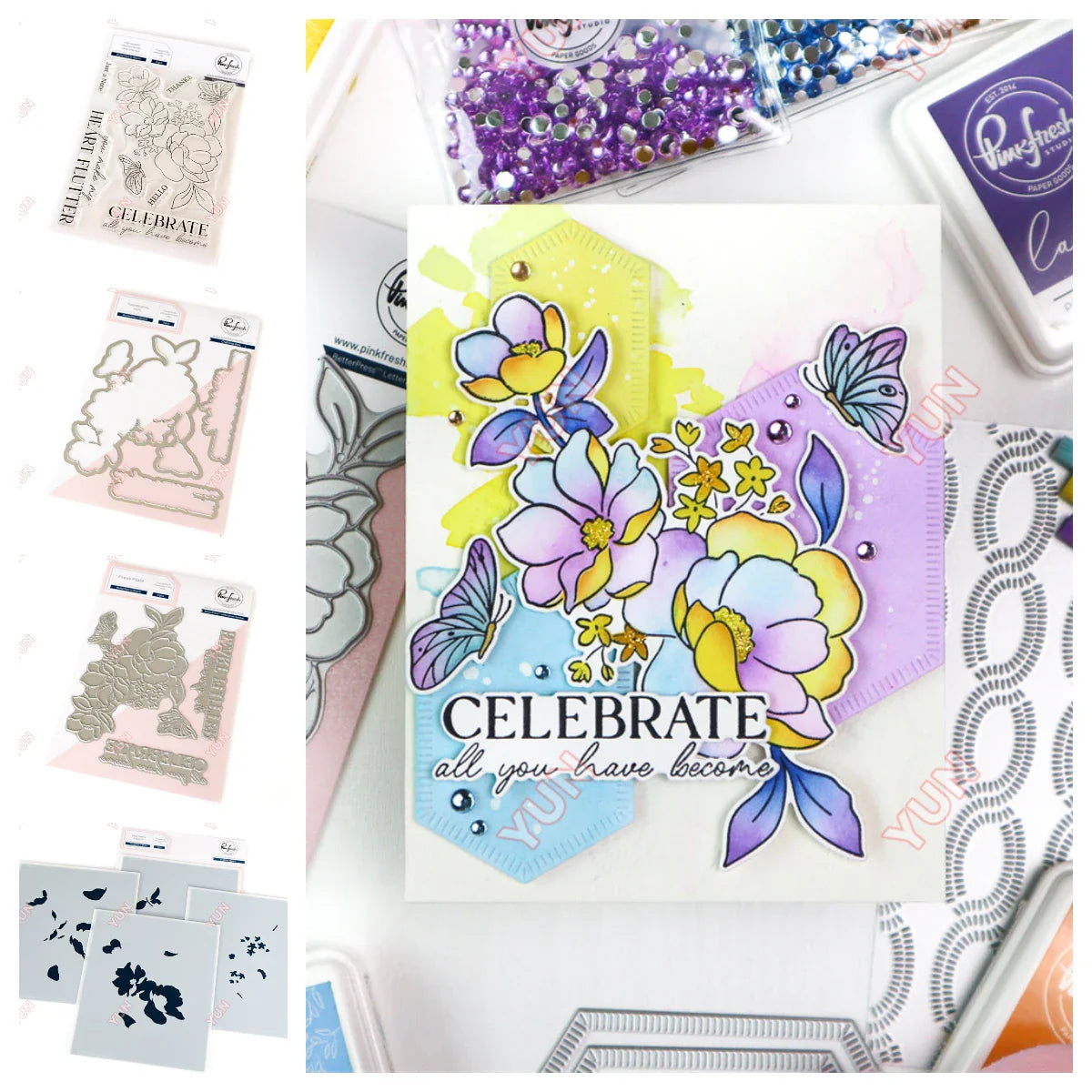 February 2025 New pink Floral Field Metal Cutting Dies Stamp Stencil Hot Foil Set DIY fresh Scrapbook Card Handmade Embossing Lootquake LLC