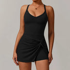 EcoSport Femme: V-Neck Tennis Dress w/ Bra & Shorts THRIXINE