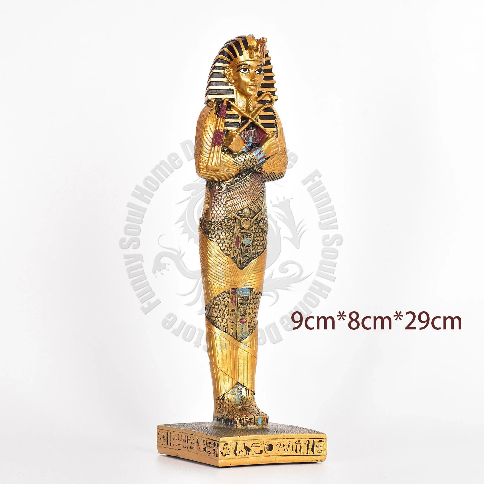 Egyptian Pharaohs＆ Isis God of Life Statue Model Egyptian Pyramid Tourist Souvenir Home Room Office Desk Decoration Accessories