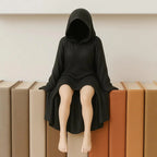Mysterious Statue Black Robe Queen Bookshelf Statue, suitable as a gift for friends and family. Office desk decoration sculpture Lootquake LLC