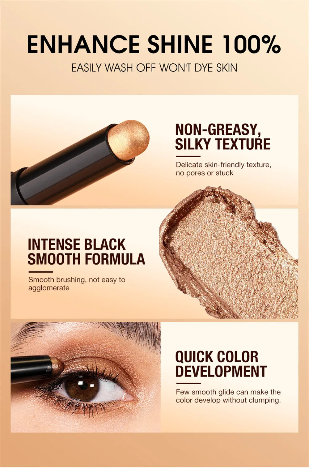 1PC Waterproof Pearlescent Eyeshadow Pencil Stick 8 Colors Lasting Glitter Shimmer Eye Shadow Highlighter Pen Eyes Makeup Tools Lootquake LLC