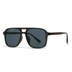 SO&EI Fashion Double Bridges Square Rivets Women Sunglasses Retro Men Gradient Shades UV400 Sun Glasses