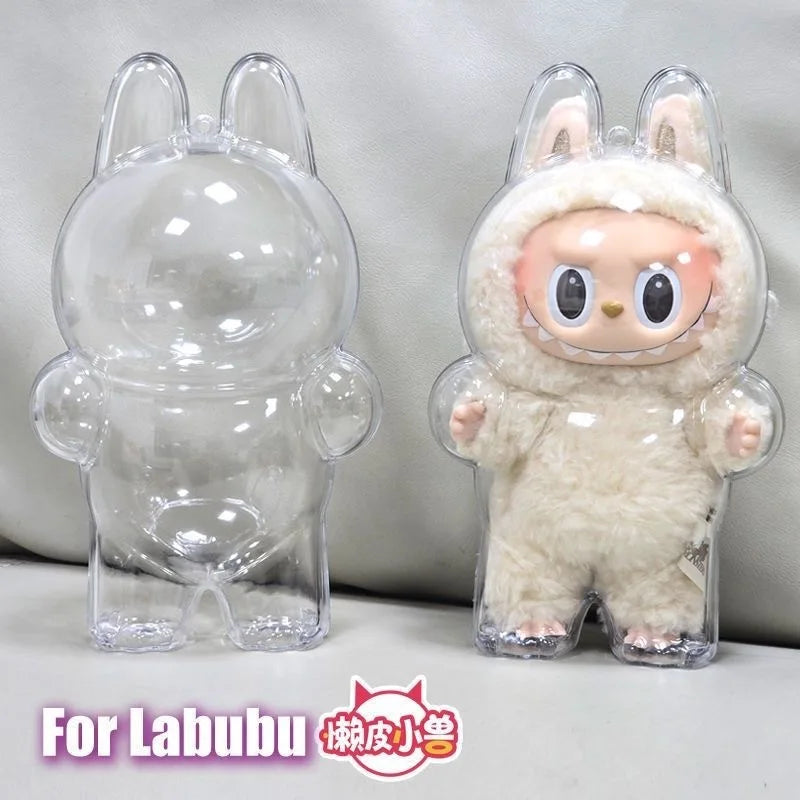 LABUBU V1 V2 transparent protective shell macaron standing protective cover dust cover doll labubu protector case Lootquake LLC