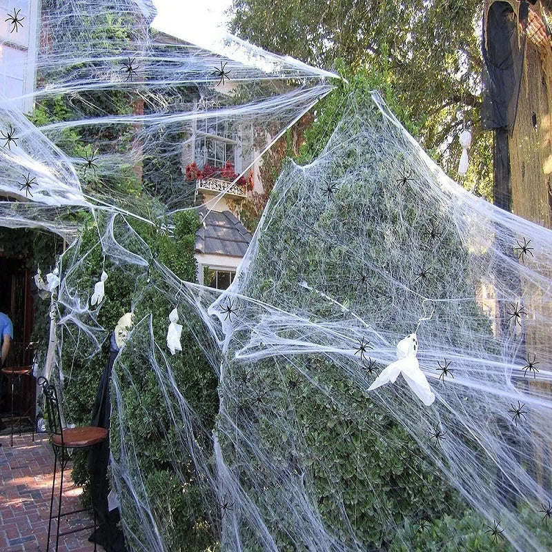 Halloween Decoration Party Accessories Decorations for Events Scream Festa Spider Web Black Outdoor Props Haunted House Spider Lootquake LLC