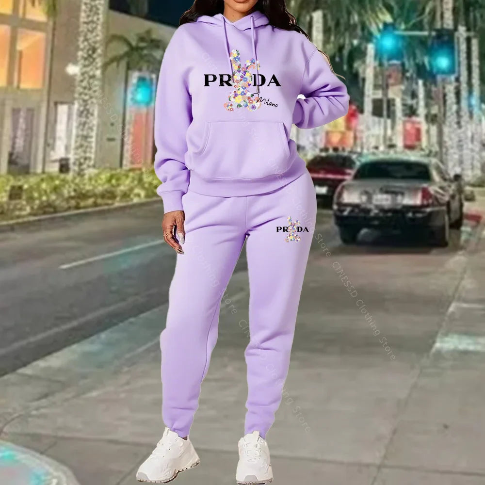 Women's Luxury Oversized Tracksuit 2-Piece Set THRIXINE