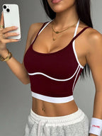 Color Block Shock-Absorbing Sports Vest for Women THRIXINE