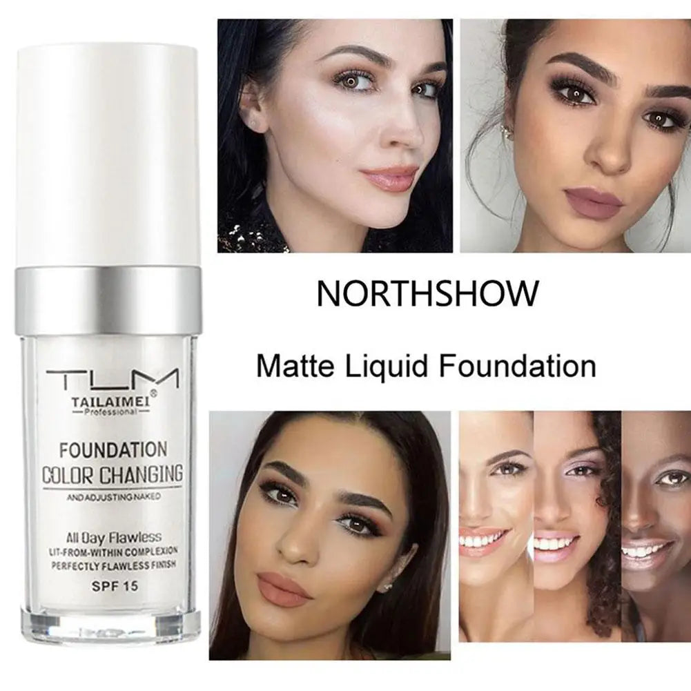 Colour Changing Liquid Foundation Hides Wrinkles & Lines, SPF15 BB Cream Makeup Base Concealer Moisturizing Primer All Skin Tone Lootquake LLC