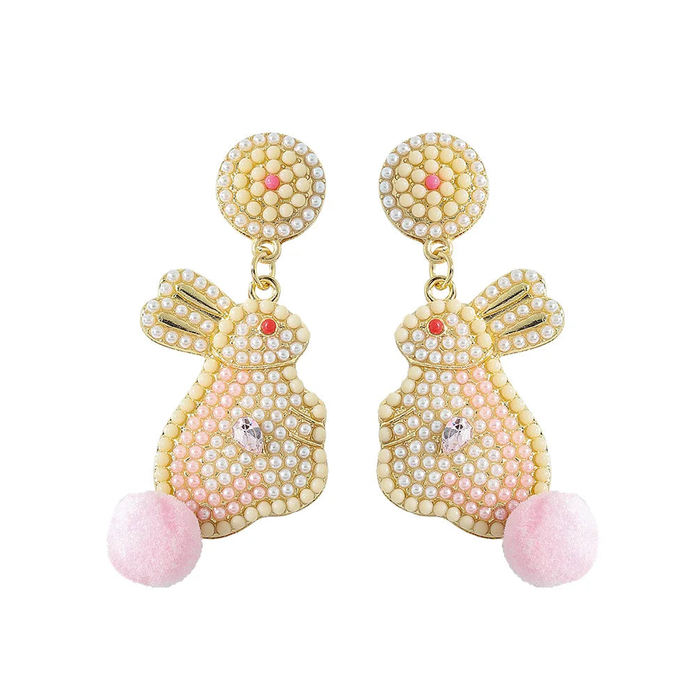 Best Lady Easter Earrings Alloy Pearls Rabbit Egg Shells Chicken Letters Tassels Various Options For You To Match Lootquake LLC