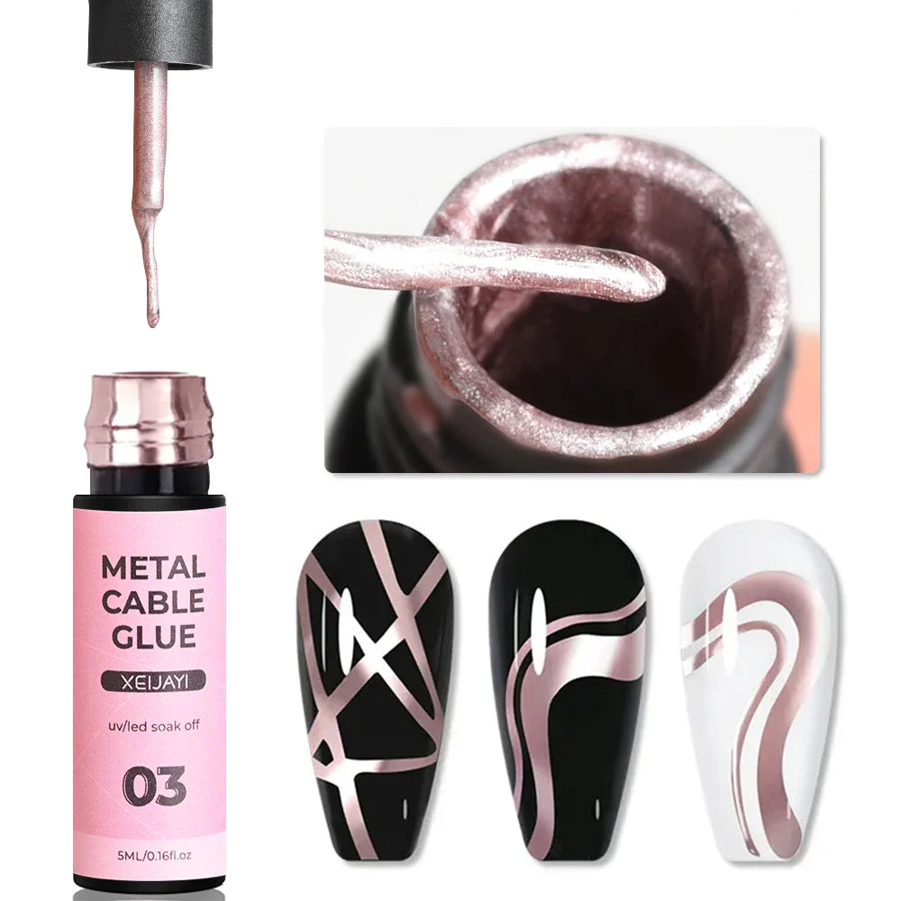 8ml Silver Mirror Metallic Nail Gels Polish UV Soak Off Paint Gel Polish Flower Drawing Gold Superbright Nails Lacquer UV Gel #*