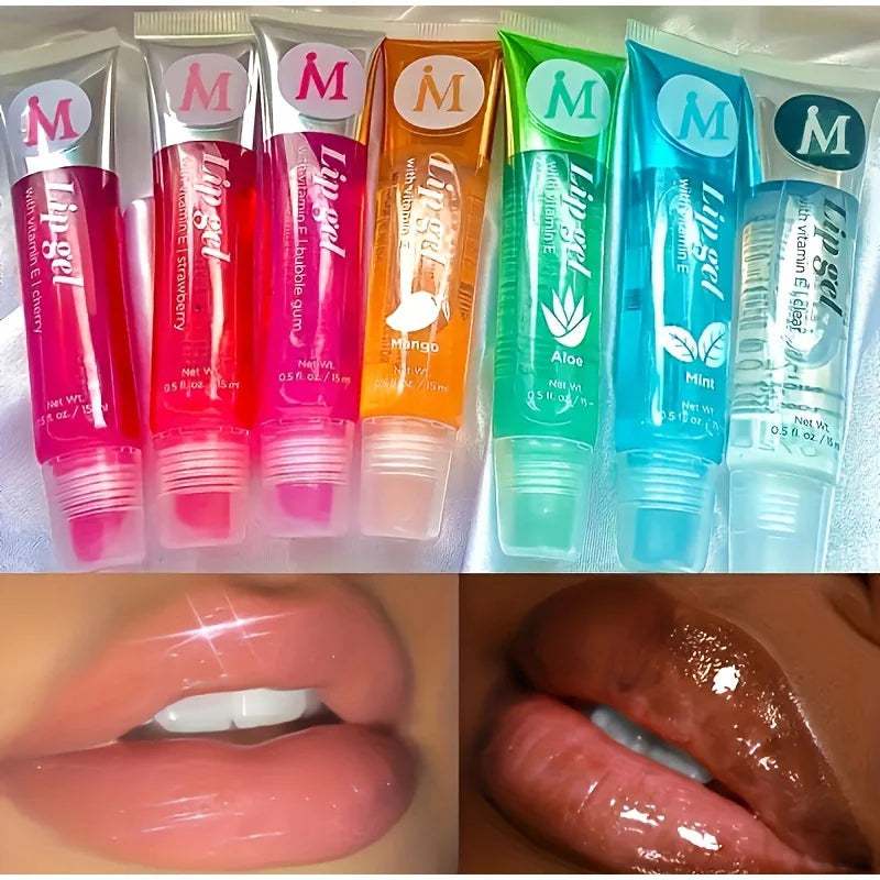6pcs Fruit Moisturizing Lip Gloss Oil,Transparent Lipstick,Ve, Rosehip,Argan,Peppermintaloe,Coconut Flavor Lip Gel,Long Lasting Lootquake LLC