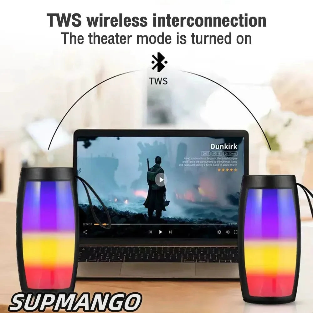S12 Wireless Bluetooth Speakers Powerful Portable Sound Box Subwoofer Car Audio Bass MP3 Player Sound System LED Lights Lootquake LLC