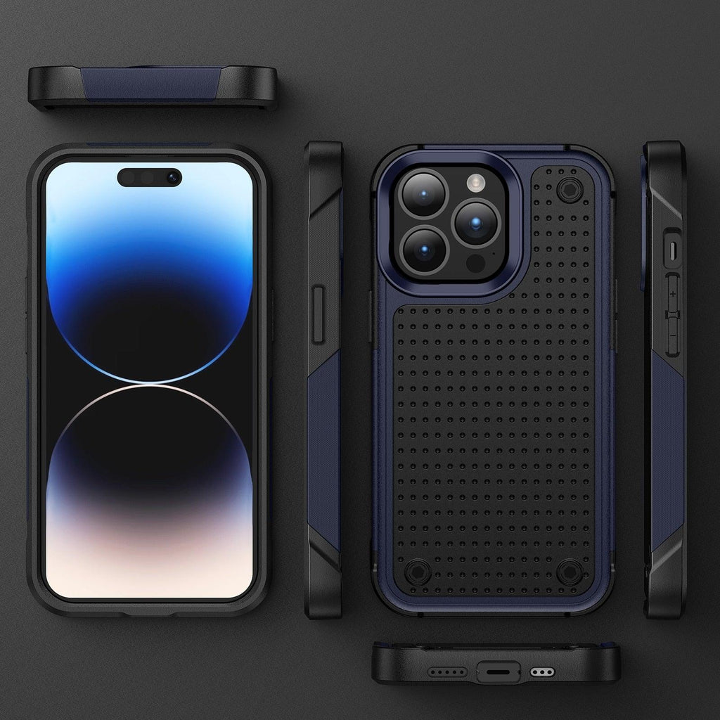 Business Black Shockproof Armor Case for iPhone 14 Pro Max 14 Plus 13 12 Hard Cover Heavy Duty Case Shockproof Ultra-Slim Non-slip iPhone Powerful Protective Phone Case for iPhone Stevvex
