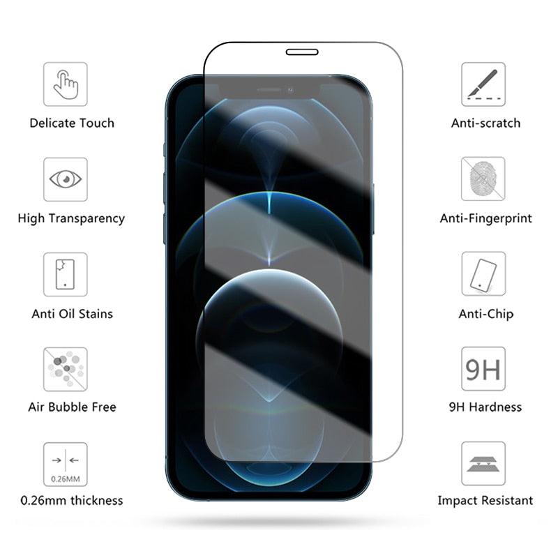 3pcs Screen Glass For Iphone 11 14 13 12 Pro Max 8 7 6 Plus 5 Screen Protector For Iphone 11 13 12 Mini Xr Xs Max Se 2020 Premium Tempered Glass Screen Protector For Iphone Stevvex