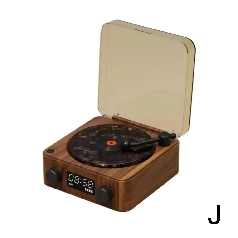 Turntable Bluetooth Speaker With LED Ocean Clock,Hi-Fi Mood Light Audio System For Home Decor & Birthday Gifts Lootquake LLC