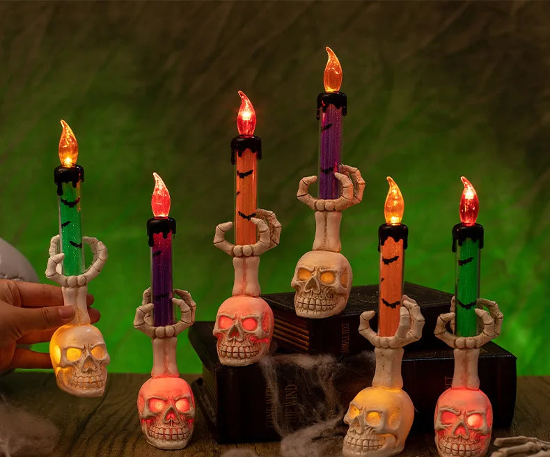 Halloween  Skull Lamp Creative Decor for Spooky Party Unique Skull Candle Lantern Halloween Decoration Spooky Lighting Lootquake LLC