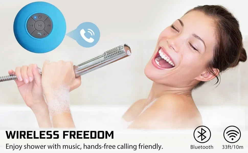Wireless Bluetooth Waterproof Speaker With Suction Cup Sound For Car, Shower Sound Lootquake LLC