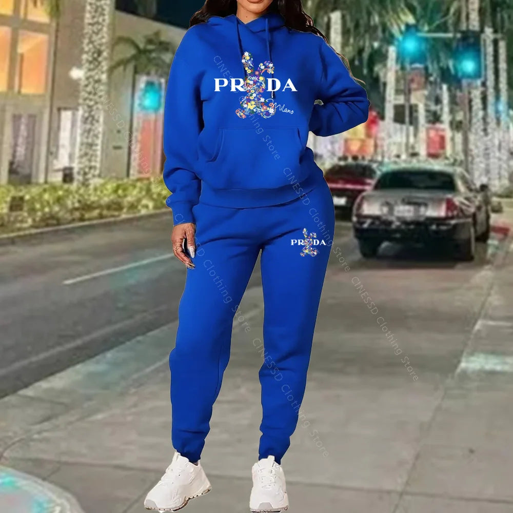 Women's Luxury Oversized Tracksuit 2-Piece Set THRIXINE