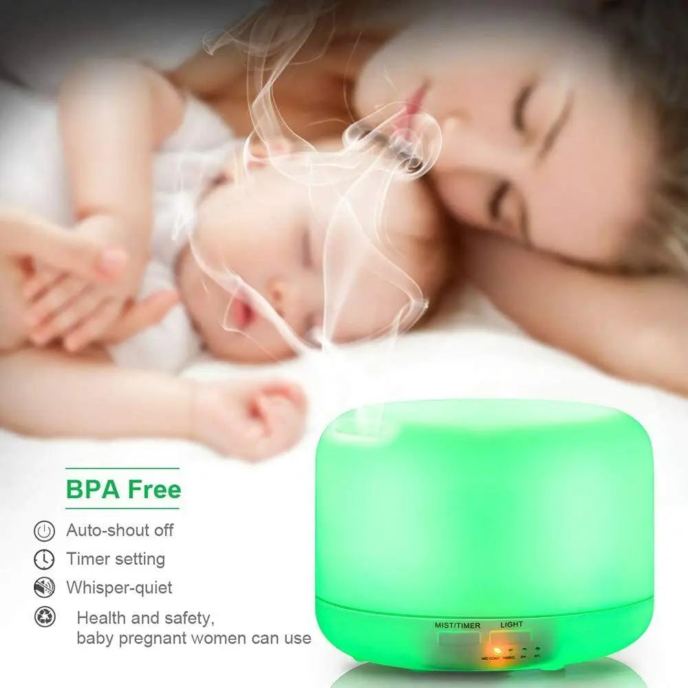 Aroma Diffuser, 300ml Aromatherapy Oil Diffuser with 7-Color Light, Timer-Adjustable Fog Mode Setting 300ML humidifier Lootquake LLC