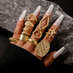 Docona Fashion Elegant Stacking Gold Colour Rings Geometric Design Ring Set Accessories Daily Festival Party Gifts 27910