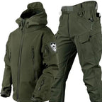 5XL Shark Skin Soft Shell Autumn and Winter Plush Thickened Mountaineering Tactics Training Breathable Windproof Charge Suit Lootquake LLC