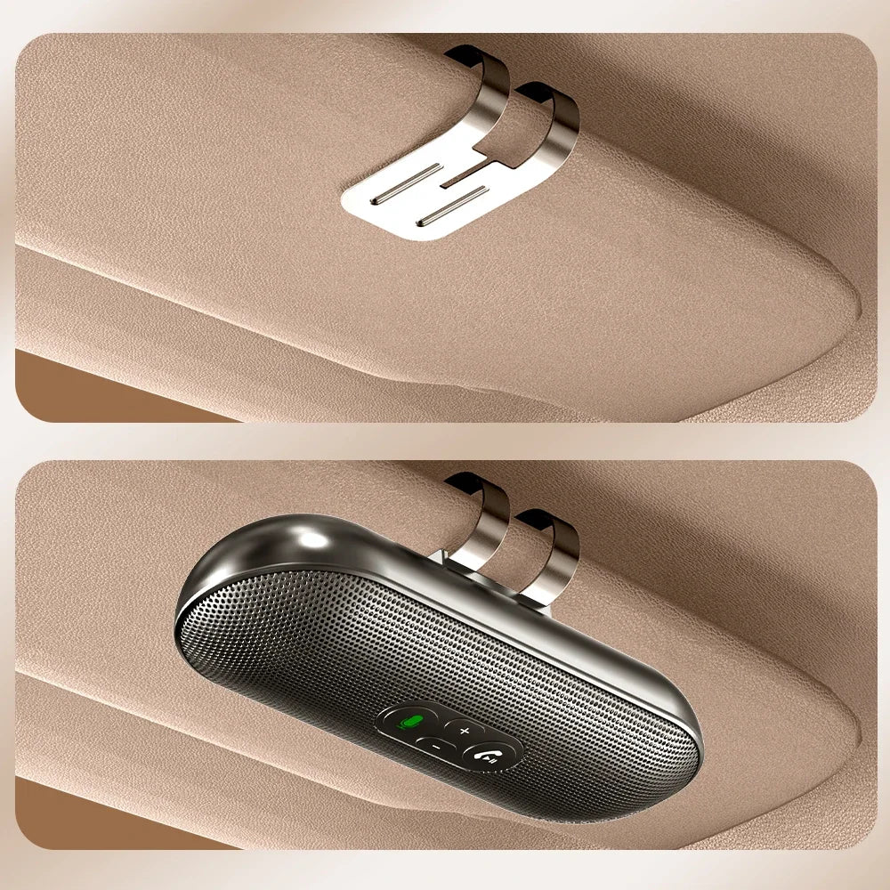 Bluetooth 5.4 Speaker Handsfree Car Kit Sun Visor Clip Wireless Audio Receiver Speakerphone Loud Music Player Dual Microphone Lootquake LLC