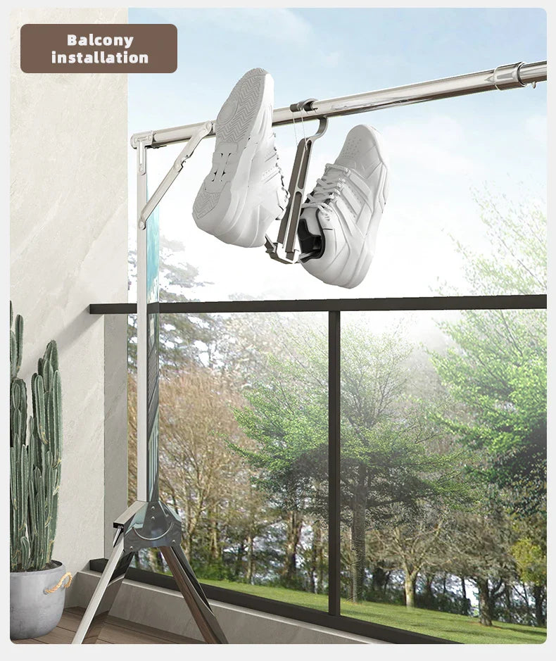 Household Shoes Drying Rack Balcony Foldable Shoe Hanger Clothing Hook Sneaker Rack Home Storage Lundary Tools Lootquake LLC