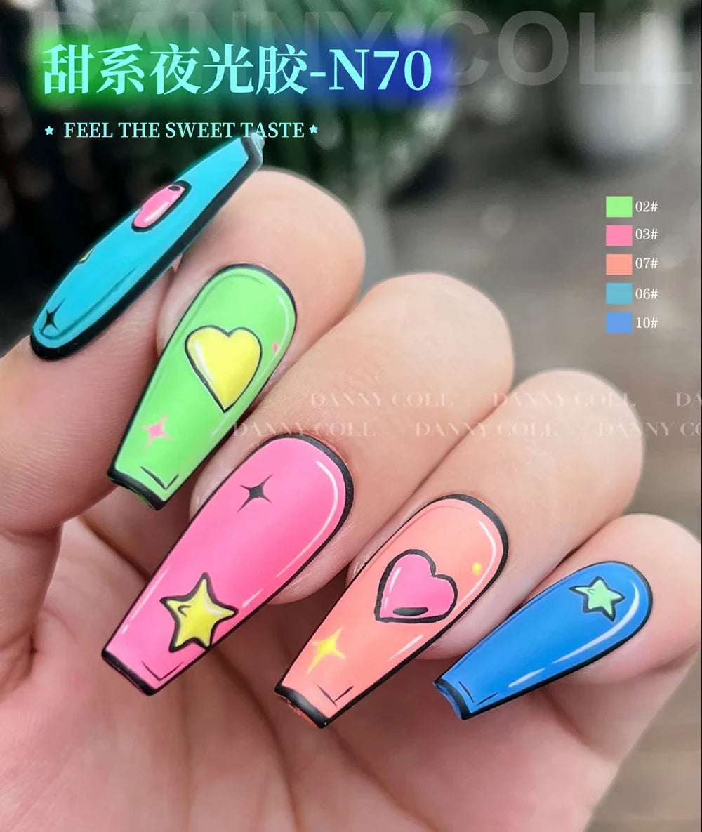 Fluorescence Lacquer Nail Polish Gel UV&LED Fluorescent Gel Semi-permanent Varnish Soak Off Gel Polish12 Colors/set Lootquake LLC