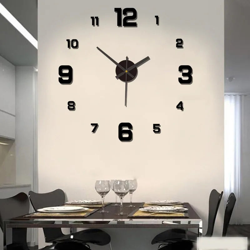 New 3D Acrylic Mirror Wall Clock Sticker for 40CM Fashion DIY Quartz Clocks Watch Home Decoration Living Room Stickers Lootquake LLC